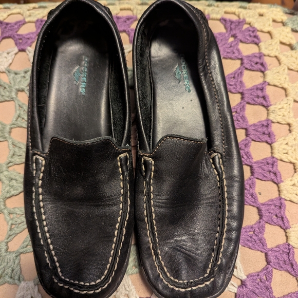 Dockers Black Leather Slip-On Loafers - Picture 1 of 3